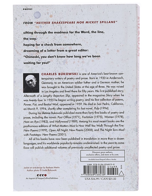 Sifting Through The Madness For The Word, The Line, The Way - Charles Bukowski - Runot ja näytelmät - 10105583227 - 1