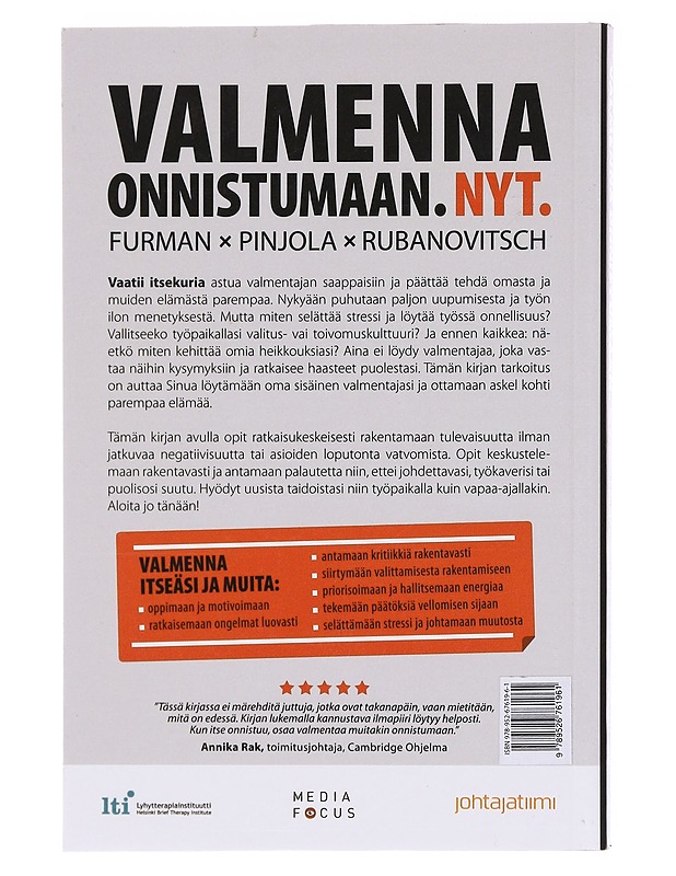 Valmenna onnistumaan. Nyt - Furman, Ben - Tietokirjat ja oppaat - 10105583333 - 1