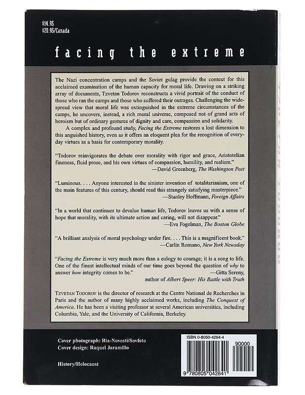 Facing the extreme : moral life in the concentration camps - Todorov, Tzvetan - Tietokirjat - 10105583425 - 1