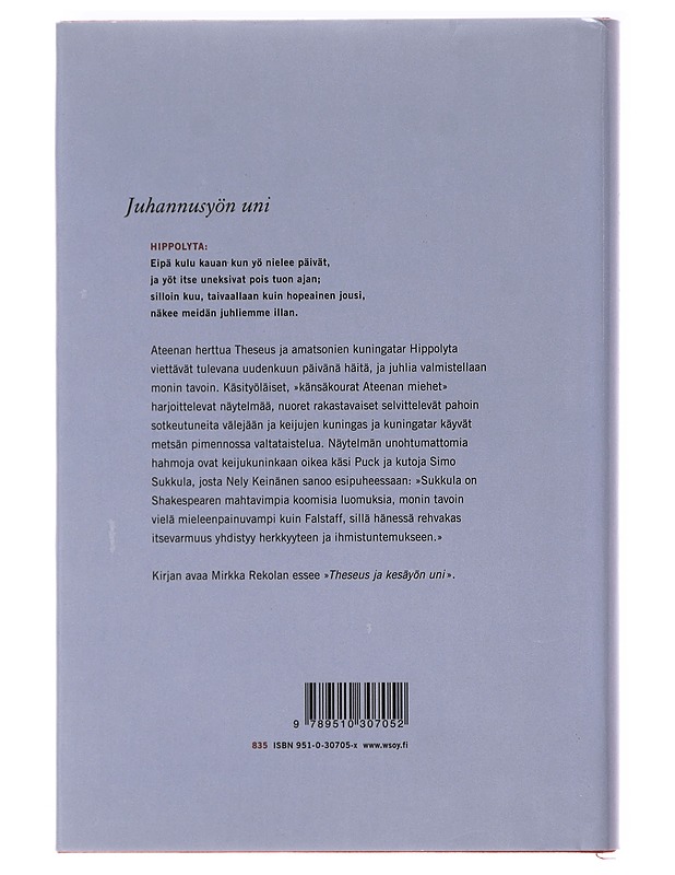 Juhannusyön uni - Shakespeare, William - Runot ja näytelmät - 10105583431 - 1
