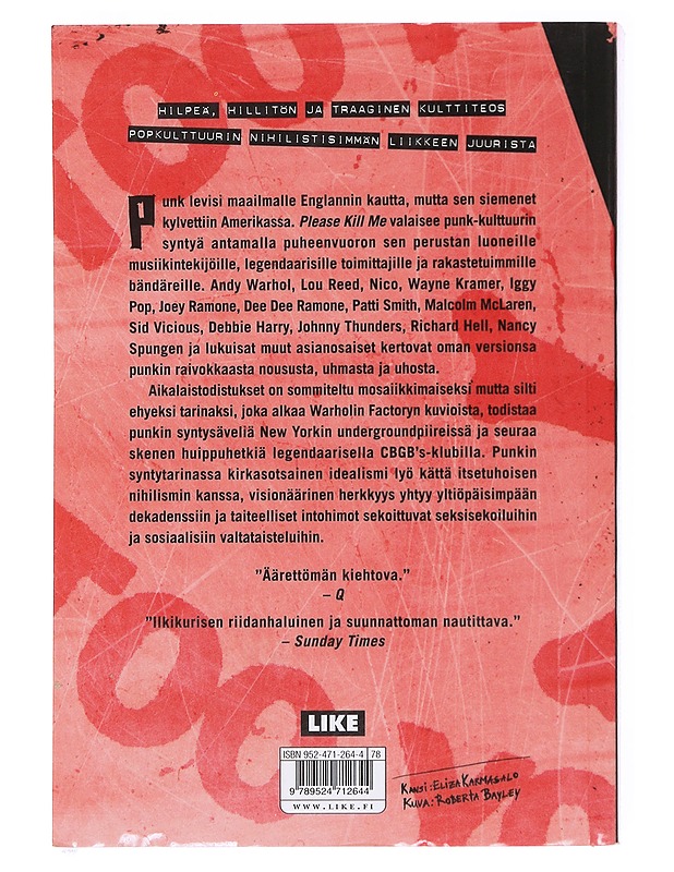 Please kill me / punkin sensuroimaton esihistoria - McNeil, Legs - Historiakirjat - 10105583536 - 1