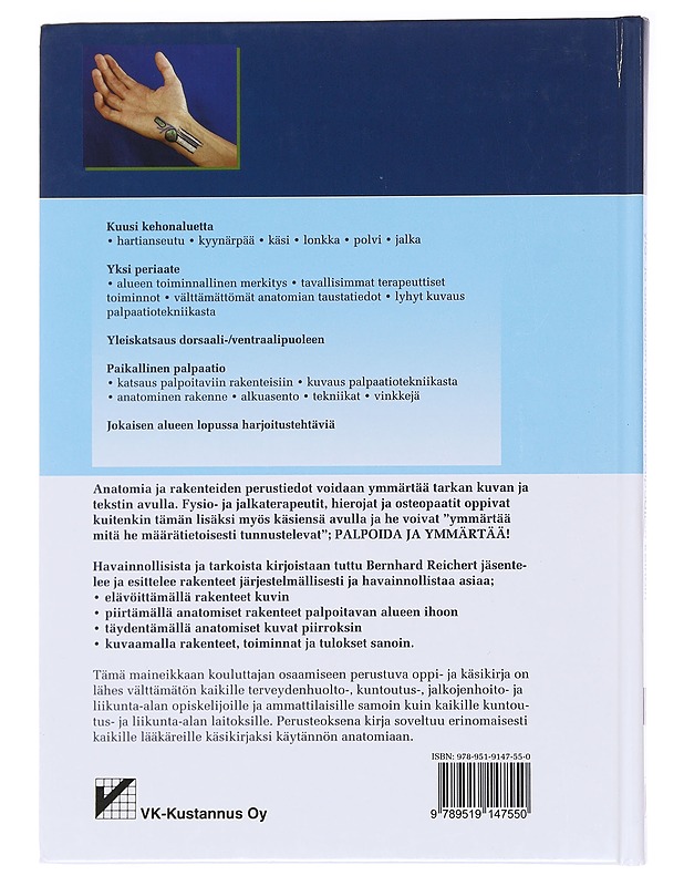 Käytännön anatomia 1-2, Pään, ja selkärangan tutkiminen palpaation keinoin - Reichert, Bernhard - Tietokirjat ja oppaat - 10105583588 - 1