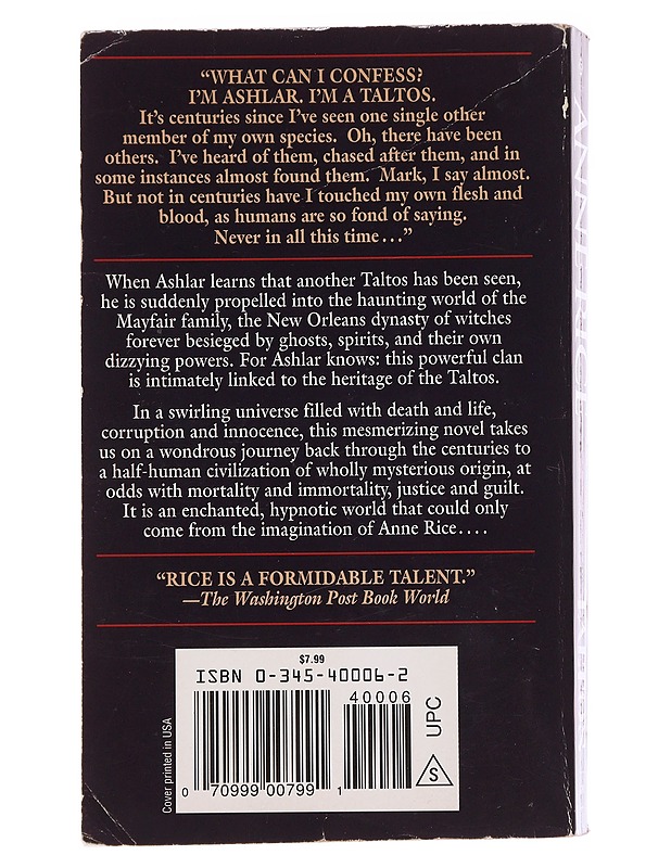 Taltos : lives of the Mayfair witches - Rice, Anne - Romaanit ja novellit - 10105583640 - 1