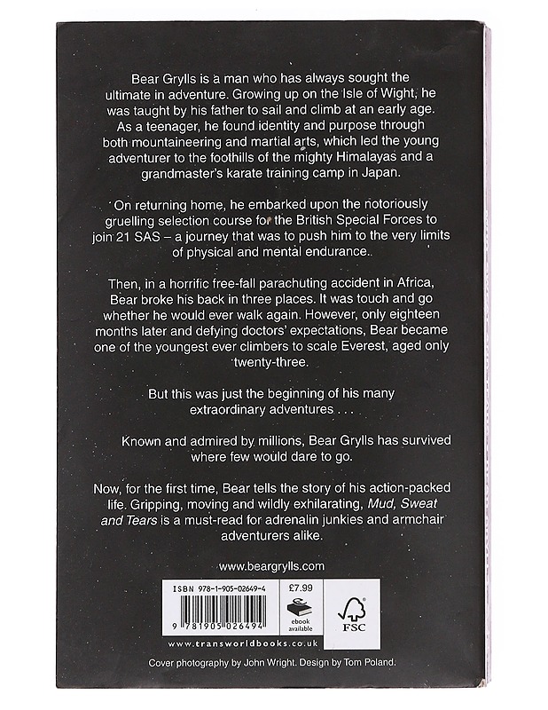 Mud, sweat and tears - Bear Grylls - Elämäkerrat ja muistelmat - 10105583853 - 1