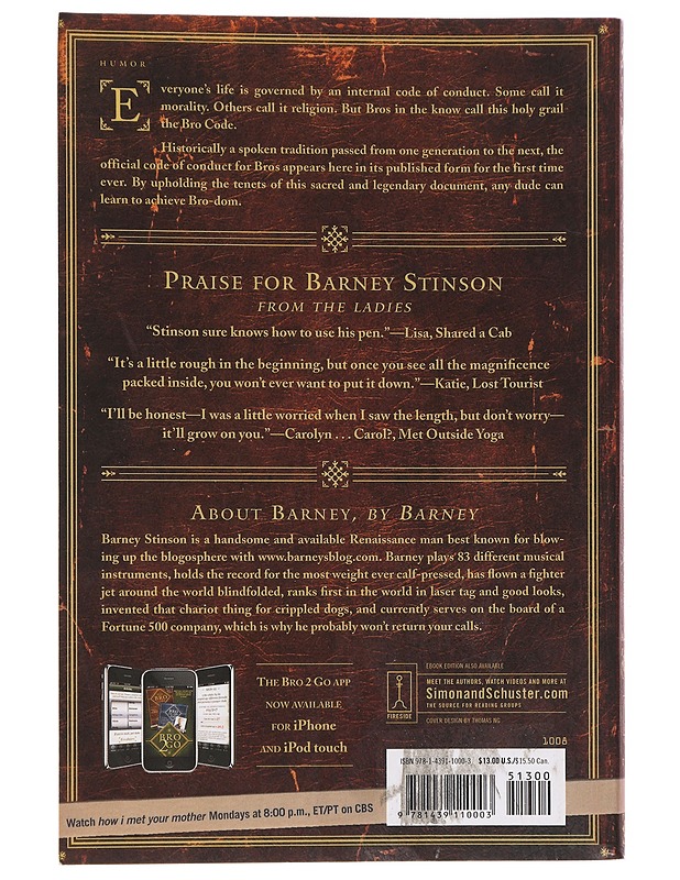 The Bro Code - Barney Stinson - Kaunokirjallisuus - 10105583902 - 1