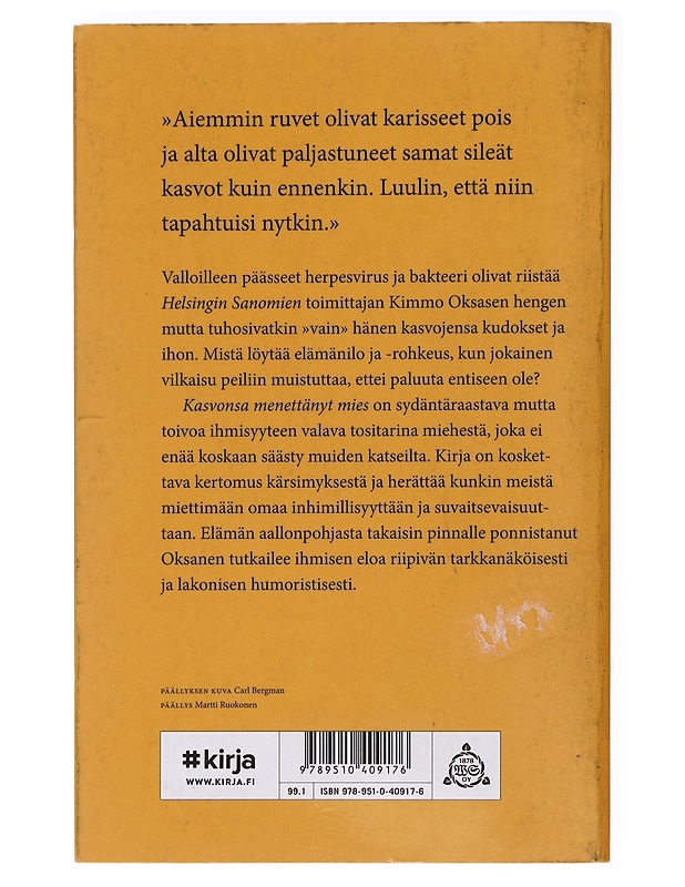 Kasvonsa menettänyt mies - Kimmo Oksanen - Elämäkerrat ja muistelmat - 10105583911 - 1