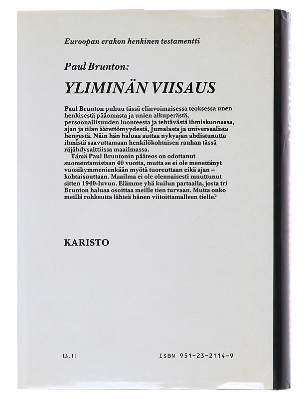 Yliminän viisaus - Brunton, Paul - Tietokirjat ja oppaat - 10105583997 - 1