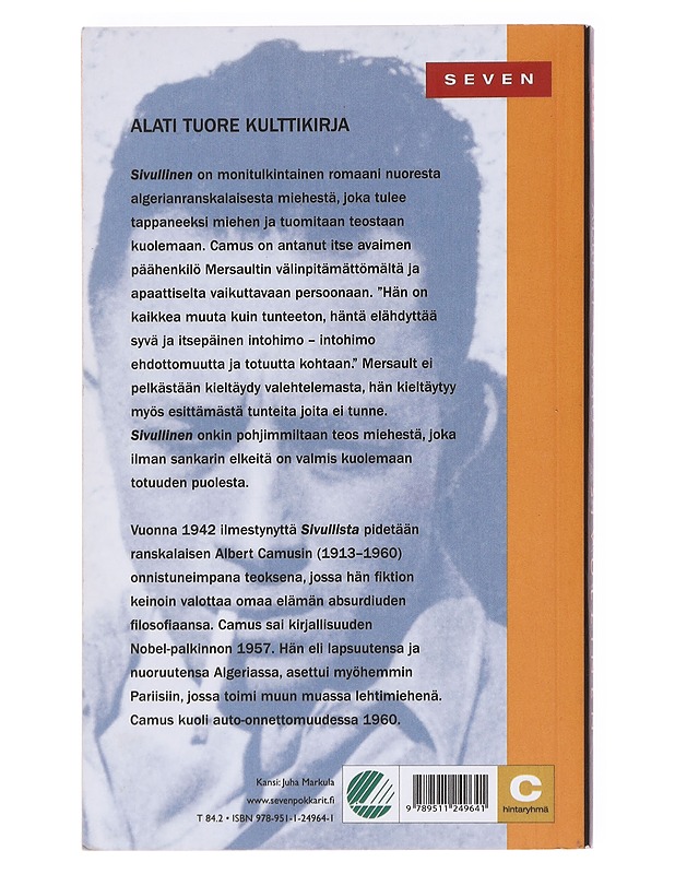 Sivullinen - Camus, Albert - Romaanit ja novellit - 10105584034 - 1