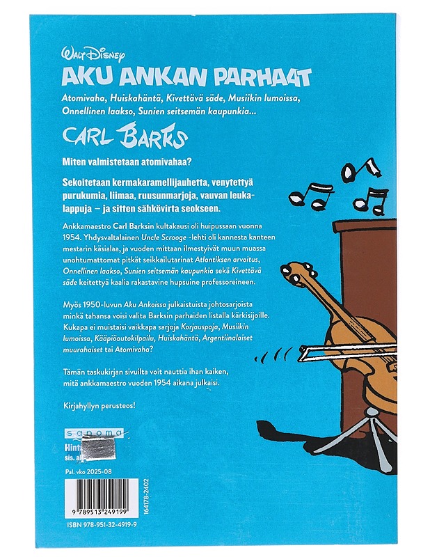 Musiikin lumoissa / kaikki Carl Barksin sarjat vuodelta 1954 - Barks, Carl - Sarjakuvat - 10105584054 - 1
