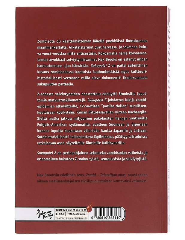 Sukupolvi Z / zombisodan aikakirjat - Brooks, Max - Fantasia- ja scifi - 10105584594 - 1