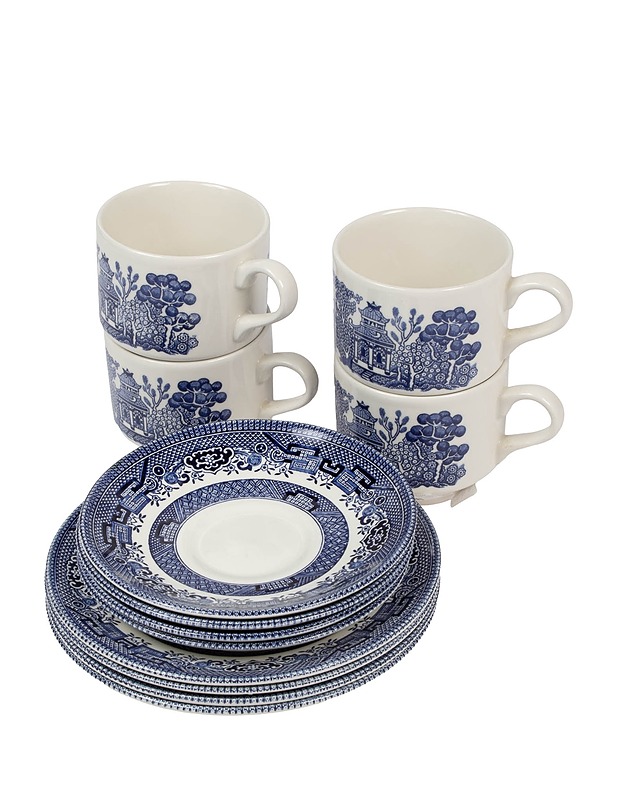 CHURCHILL Blue Willow teeastiasto, 12 osaa - Lautaset ja kulhot - 10105584705 - 0