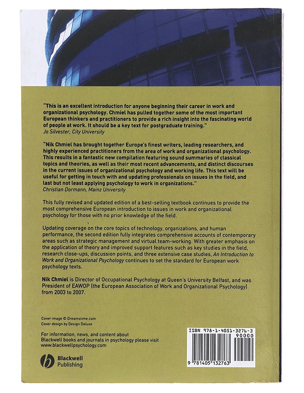An introduction to work and organizational psychology : a European perspective - Chmiel, Nik - Tietokirjat ja oppaat - 10105584885 - 1
