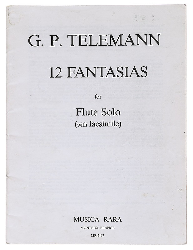 12 Fantasias for Flute Solo (with facsimile) - G. P. Telemann - Tietokirjat ja oppaat - 10105584970 - 0
