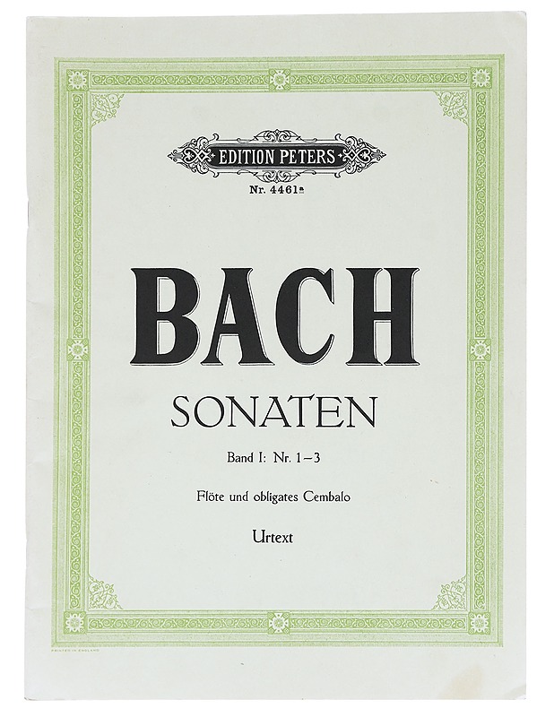 Bach Sonaten Band I: Nr. 1 - 3 Flöte und obligates Cembalo, Urtext - Kurt Soldan - Tietokirjat ja oppaat - 10105585009 - 0