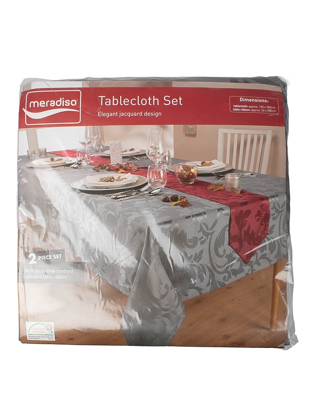 MERADISO pöytäliina + kaitaliina, 150x280 cm + 20x280 cm - Pöytäliinat - 10105585034 - 0