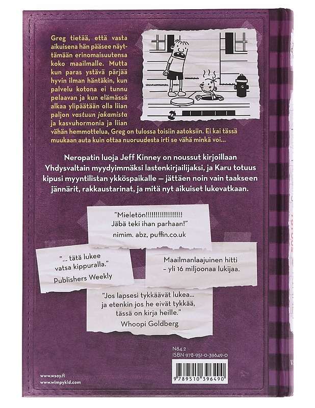 Neropatin päiväkirja / 5 Karu totuus : Greg Heffleyn julkaisu - Kinney, Jeff - Lastenkirjat - 10105585230 - 1