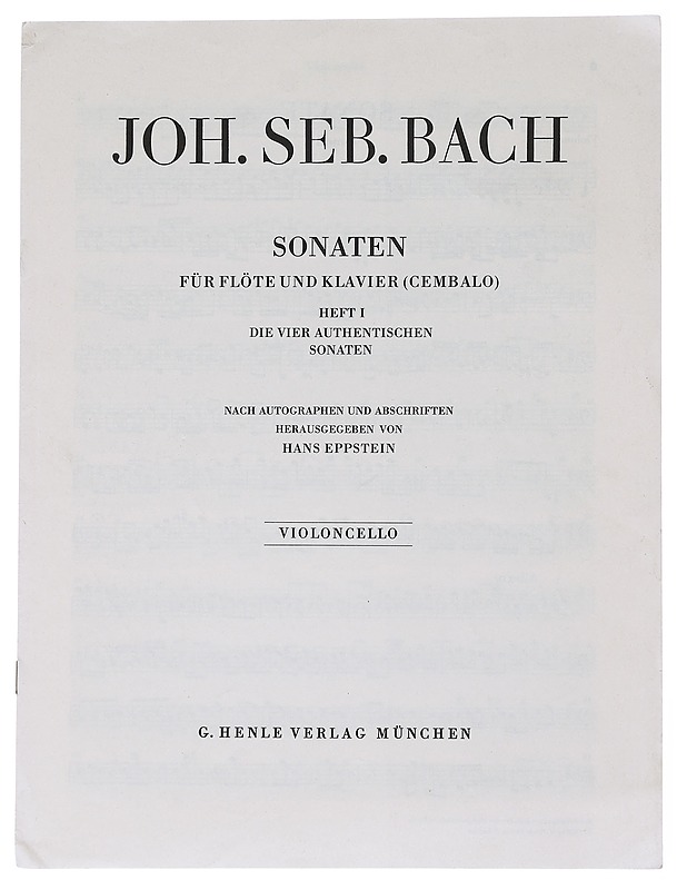 Sonaten Fur Flöte und klavier runovihko - J.S. Bach - Musiikki- ja elokuvakirjat - 10105585412 - 0