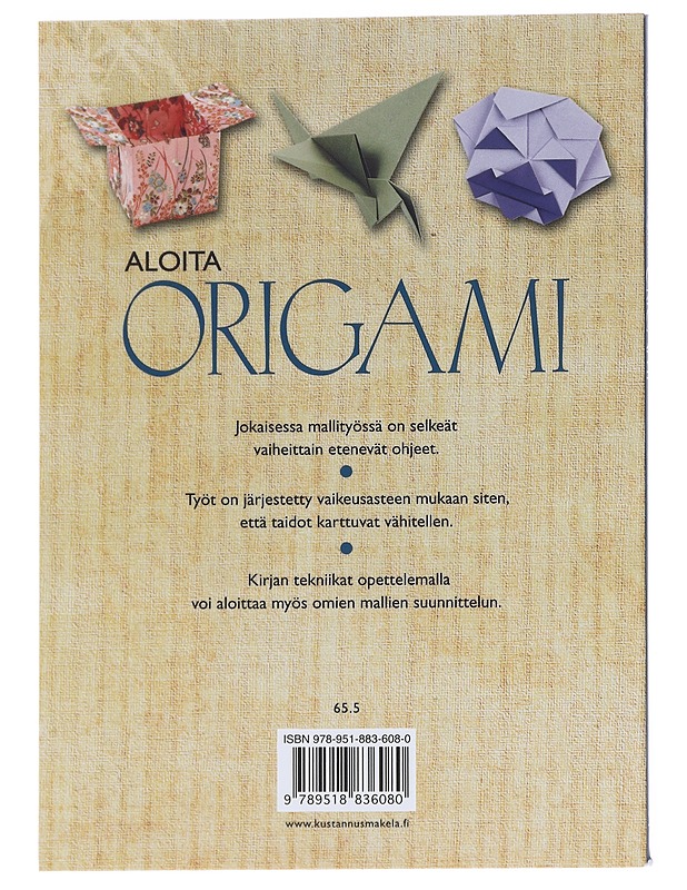 Aloita origami / tekniikat ja vinkit paperitaittelun harrastajalle - Bolitho, Mark - Tietokirjat ja oppaat - 10105585601 - 1