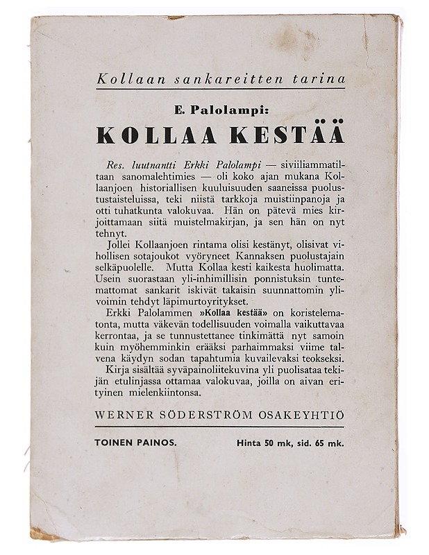 Kollaa kestää - E. Palolampi - Historiakirjat - 10105585606 - 1