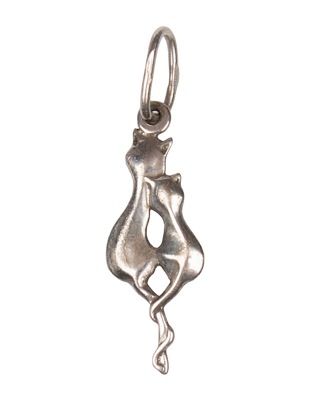 Hopeinen Kissa Amuletti, 2cm - Askartelu - 10105585865 - 0