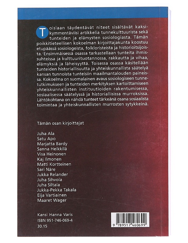 Tietolipas 157: Tunteiden sosiologiaa 2, Historiaa ja säätelyä - Ala, Juha - Historiakirjat - 10105586034 - 1