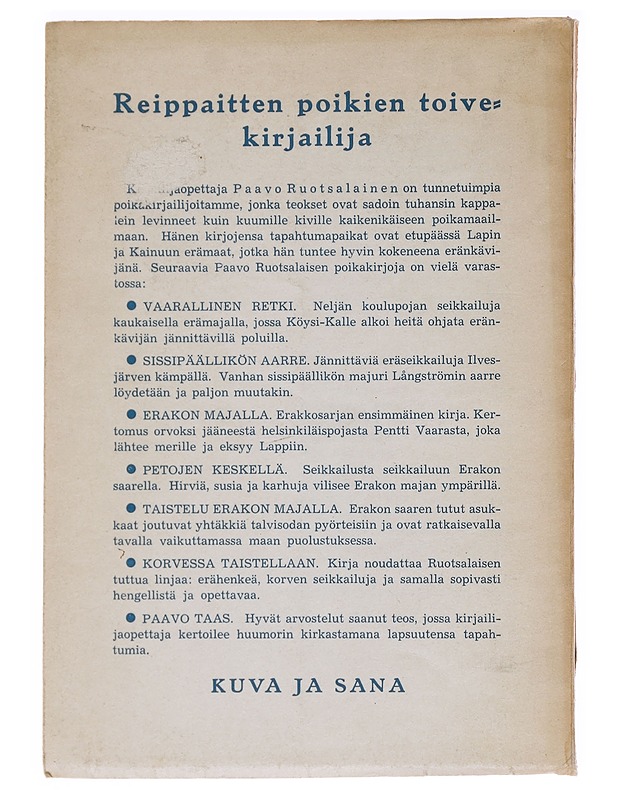 Taistelu erakon majalla - Paavo Ruotsalainen - Nuorten kirjat - 10105586080 - 1