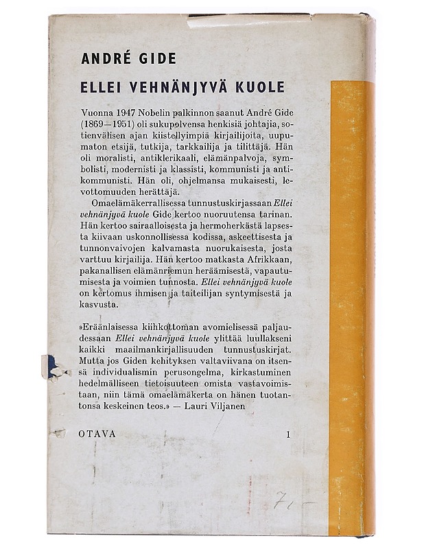 Ellei vehnänjyvä kuole - André Gide - Kaunokirjallisuus - 10105586102 - 1