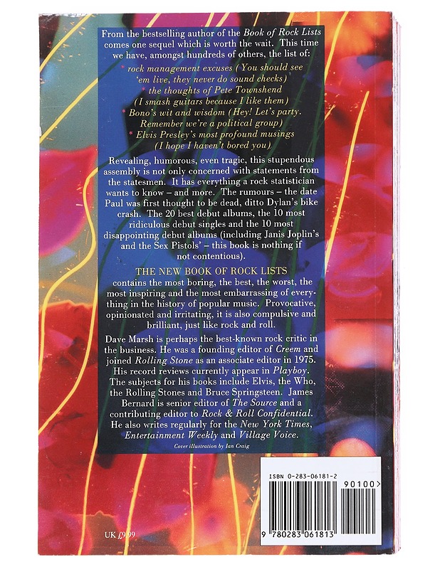 The New Book of Rock Lists - Dave Marsh, James Bernard - Musiikki- ja elokuvakirjat - 10105586186 - 1