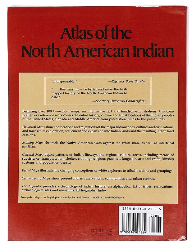 ATLAS OF THE NORTH AMERICAN INDIAN - WALDMAN, CARL - Tietokirjat - 10105586313 - 1