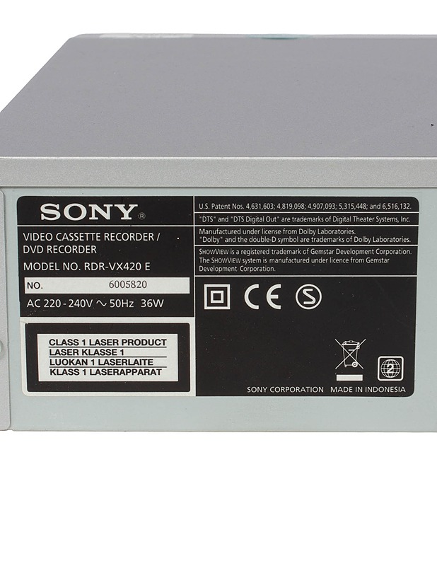 SONY RDR-VX520 DVD/VHS - combinauhoitin - Viihde-elektroniikka - 10105586481 - 3