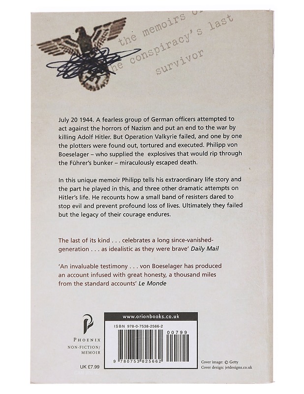 Valkyrie: the plot to kill Hitler - Philipp von Boeselager - Elämäkerrat ja muistelmat - 10105586571 - 1