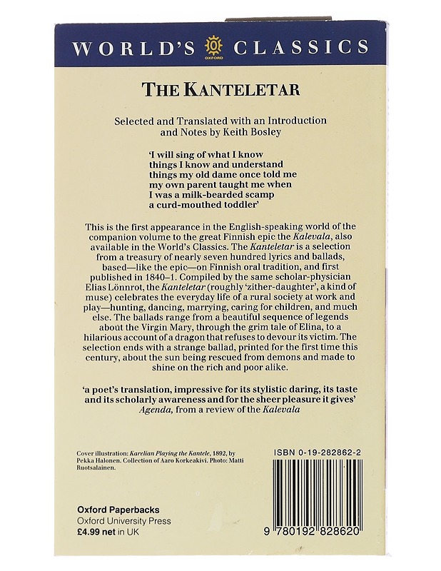 The Kanteletar : lyrics and ballads after oral tradition - Lönnrot, Elias - Runot ja näytelmät - 10105586579 - 1