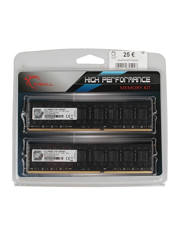G.SKILL F3-1600C11D-16GNT 2 x 8GB High Performance Memory Kit -muistikampasetti - Tietokoneet - 10105586758 - 0