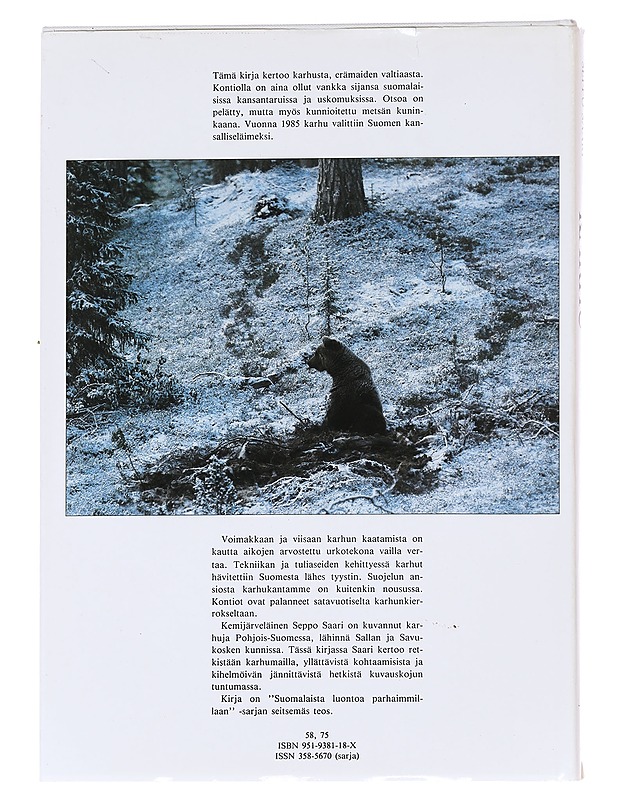 Karhu / kuvauksia pohjoisten metsien valtiaasta - Seppo Saari - Tietokirjat ja oppaat - 10105586587 - 1