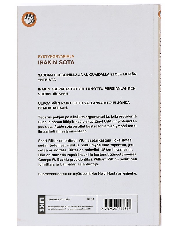 Irakin sota / mitä Bush ei halua sinun tietävän - Ritter, Scott - Historiakirjat - 10105586632 - 1