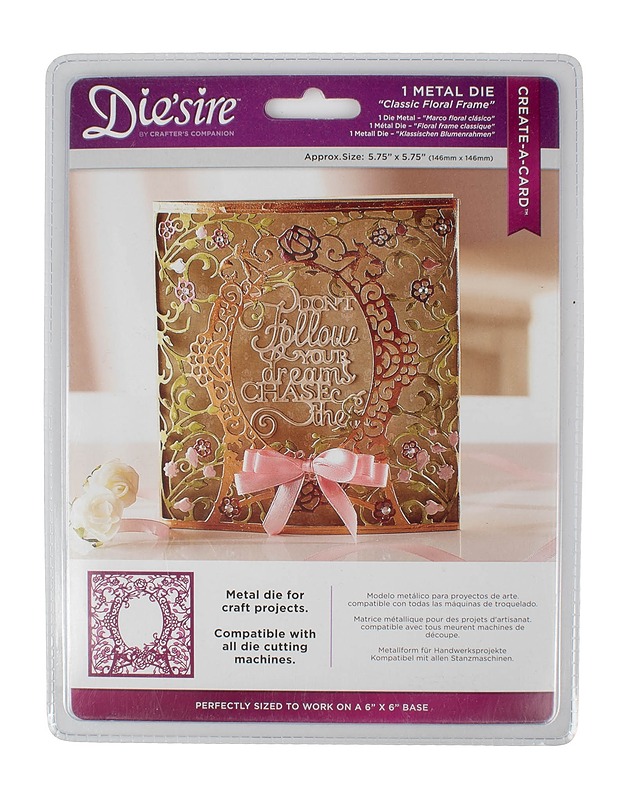 DIE'SIRE CREATE-A-CARD Classic Floral Frame -metallistanssi, 15x15 cm - Askartelu - 10105586669 - 0