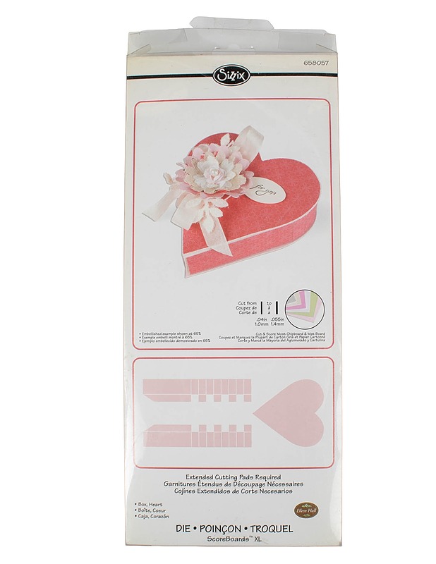 SIZZIX Sydämen muotoinen laatikko -stanssi 15,5x35,5 cm - Askartelu - 10105586707 - 0