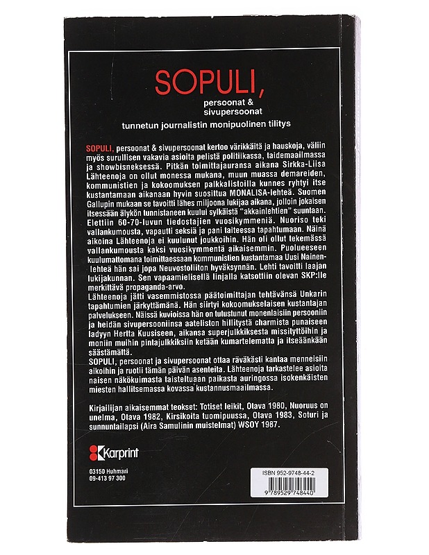 Sopuli, persoonat ja sivupersoonat - Sirkka-Liisa Lähteenoja - Elämäkerrat ja muistelmat - 10105586796 - 1