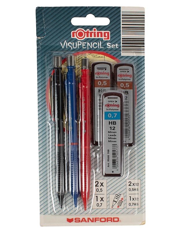 ROTRING Visupencil -lyijytäytekynä ja irtolyijy -setti, 3 kpl/pkt - Askartelu - 10105586888 - 0