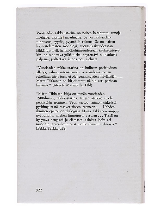 Vuosisadan rakkaustarina - Tikkanen, Märta - Runot ja näytelmät - 10105587113 - 1