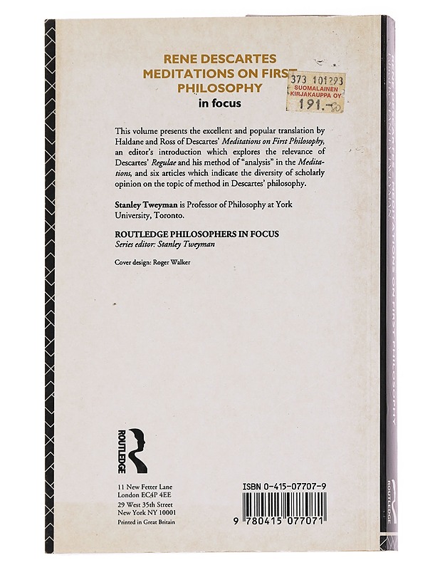 Meditations on First Philosophy - Rene Descartes - Tietokirjat - 10105587165 - 1