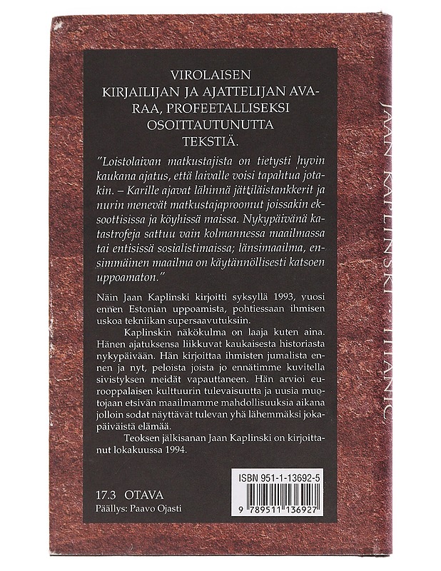 Titanic - Kaplinski - Tietokirjat ja oppaat - 10105587311 - 1