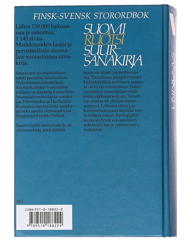 Suomi-ruotsi-suursanakirja = Finsk-svensk storordbok - Cannelin, Knut - Tietokirjat ja oppaat - 10105587320 - 1