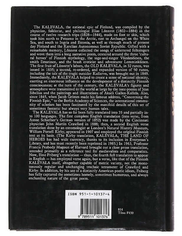 The Kalevala : epic of the Finnish people - Schoolfield, George C. - Runot ja näytelmät - 10105587363 - 1