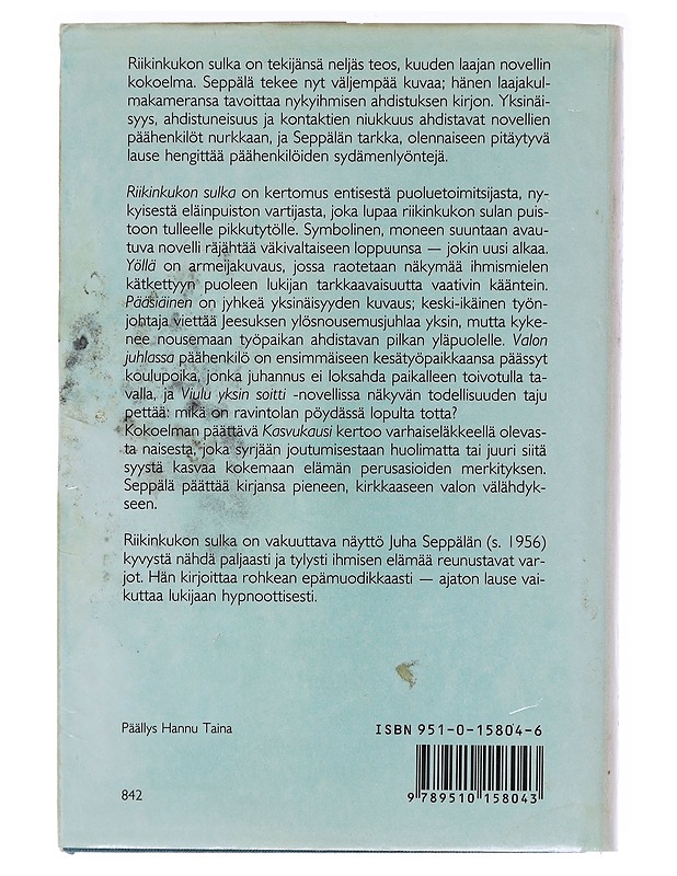Riikinkukon sulka / novelleja - Juha Seppälä - Romaanit ja novellit - 10105587581 - 1