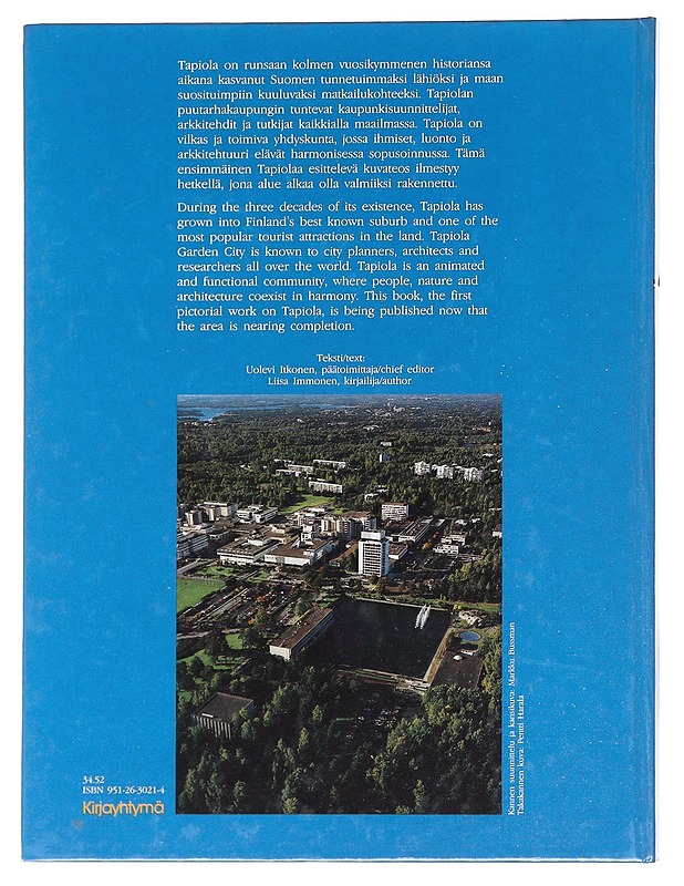 Tapiola : the garden city - Uolevi Itkonen - Tietokirjat ja oppaat - 10105587590 - 1