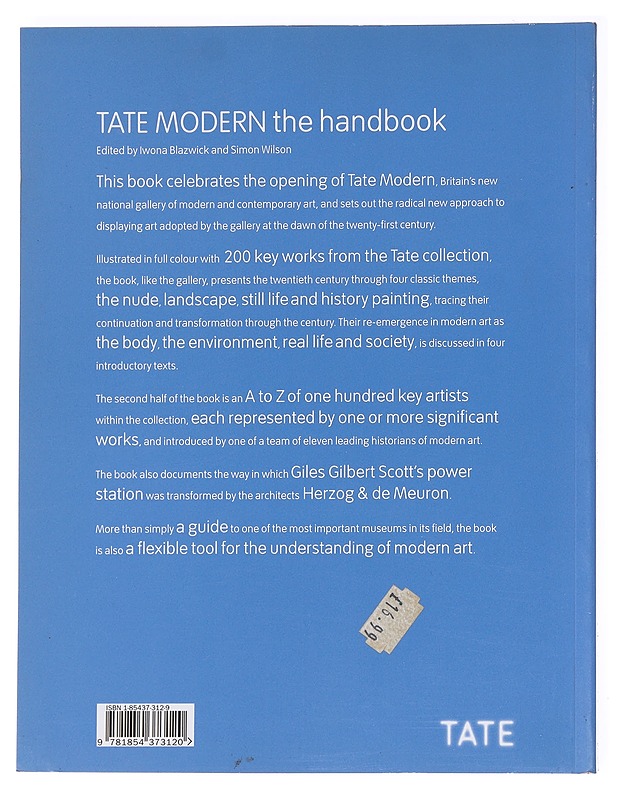 Tate Modern : The Handbook - Iwona Blazwick & Simon Wilson - Taide- ja kulttuurikirjat - 10105587791 - 1