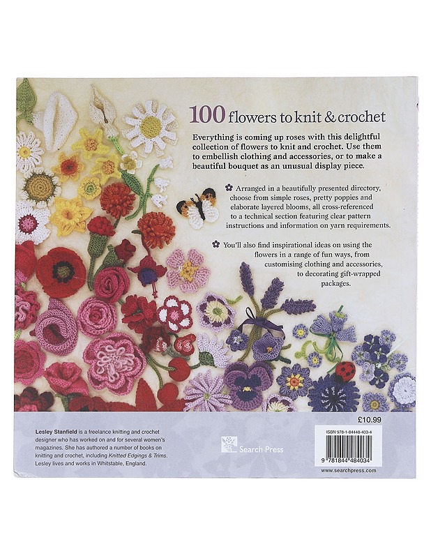100 Flowers to knit & crochet - Lesley Stanfield - Kirja lahjaksi - 10105587814 - 1