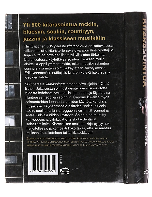 500 parasta kitarasointua : parhaat soinnut rockiin, bluesiin, souliin, countryyn, jazziin ja klassiseen musiikkiin - Capone, Phil - Musiikki- ja elokuvakirjat - 10105587972 - 1