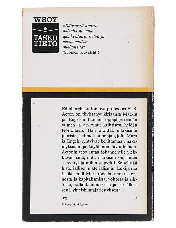 Mitä Marx todella sanoi - H. B. Acton - Tietokirjat - 10105588130 - 1